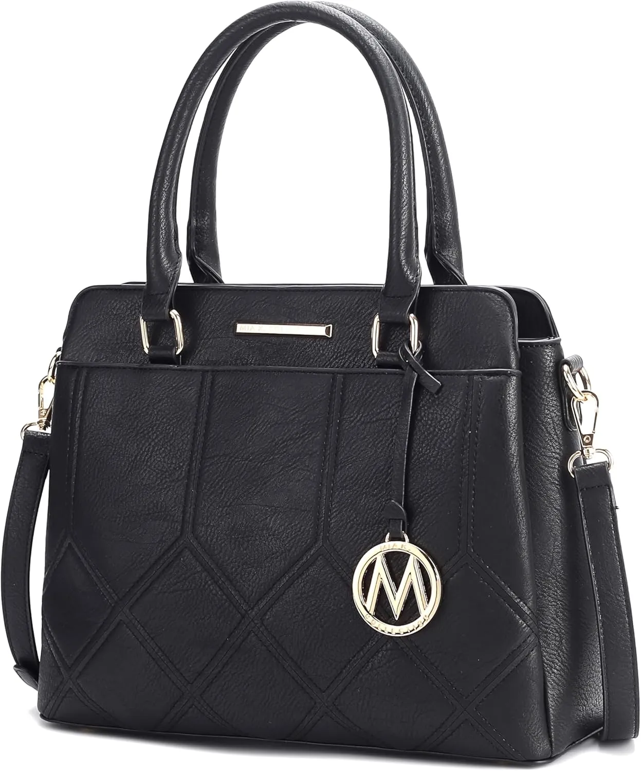 MKF Collection Tote Bag for Women, Vegan Leather Top-Handle Satchel Handbag Crossbody Purse