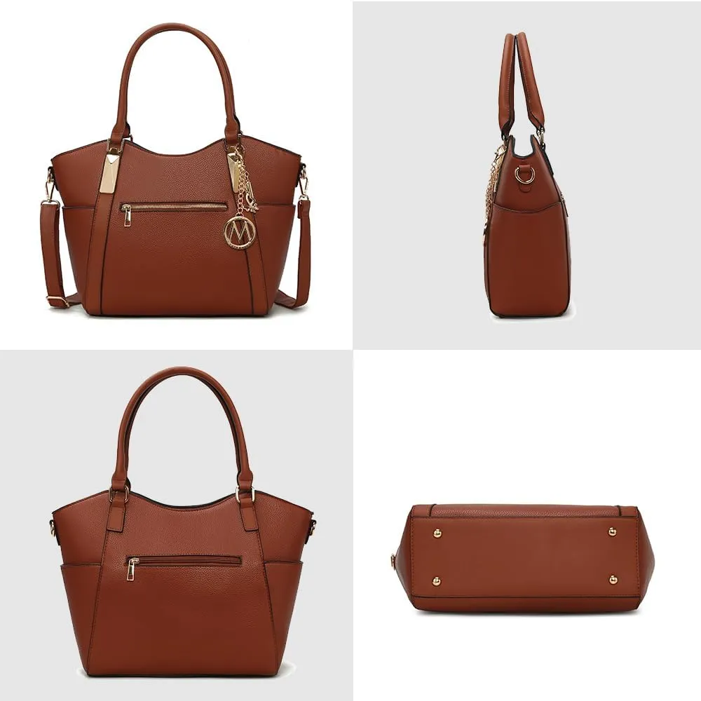 MKF Collection Tote Satchel Handbag for Women: PU Leather Shoulder Bag – Top-Handle Purse, Ladies Pocketbook By Mia K