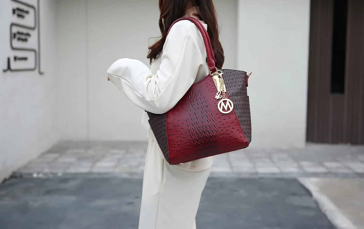 MKF Collection Tote Satchel Handbag for Women: PU Leather Shoulder Bag – Top-Handle Purse, Ladies Pocketbook By Mia K