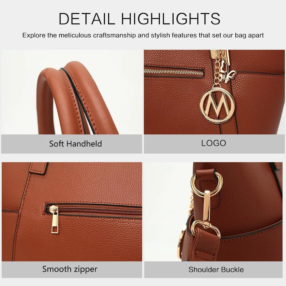 MKF Collection Tote Satchel Handbag for Women: PU Leather Shoulder Bag – Top-Handle Purse, Ladies Pocketbook By Mia K