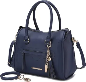 MKF Collection Women's Shoulder Bag, PU Leather Purse, Satchel Bag Crossbody Strap, Top Handle Large Handbag by Mia K
