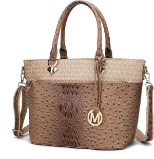 MKF Crossbody Shoulder Bag for Women – PU Leather Top Handle Pocketbook – Roomy Tote Satchel Handbag Purse M Charm