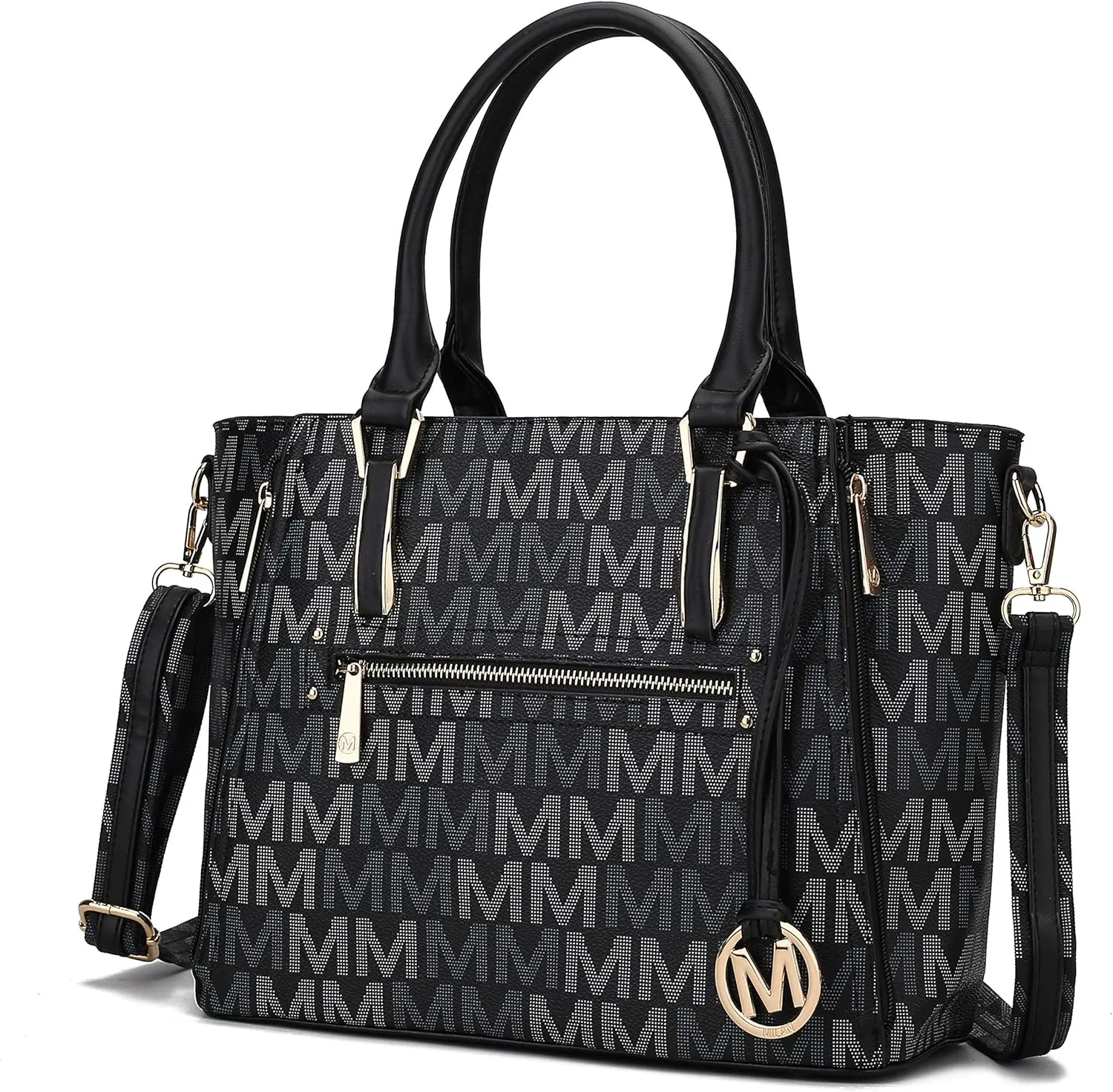 MKF Crossbody Shoulder Bag for Women – PU Leather Top Handle Pocketbook – Roomy Tote Satchel Handbag Purse M Charm