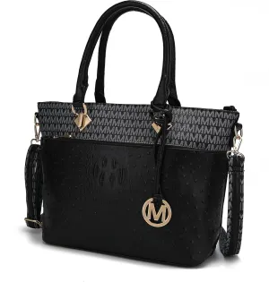 MKF Crossbody Shoulder Bag for Women – PU Leather Top Handle Pocketbook – Roomy Tote Satchel Handbag Purse M Charm