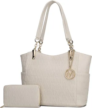 MKF Shoulder Bag for Women & Wallet Purse Set: PU Leather Tote Handbag – Top-Handle Stylish Satchel Pocketbook