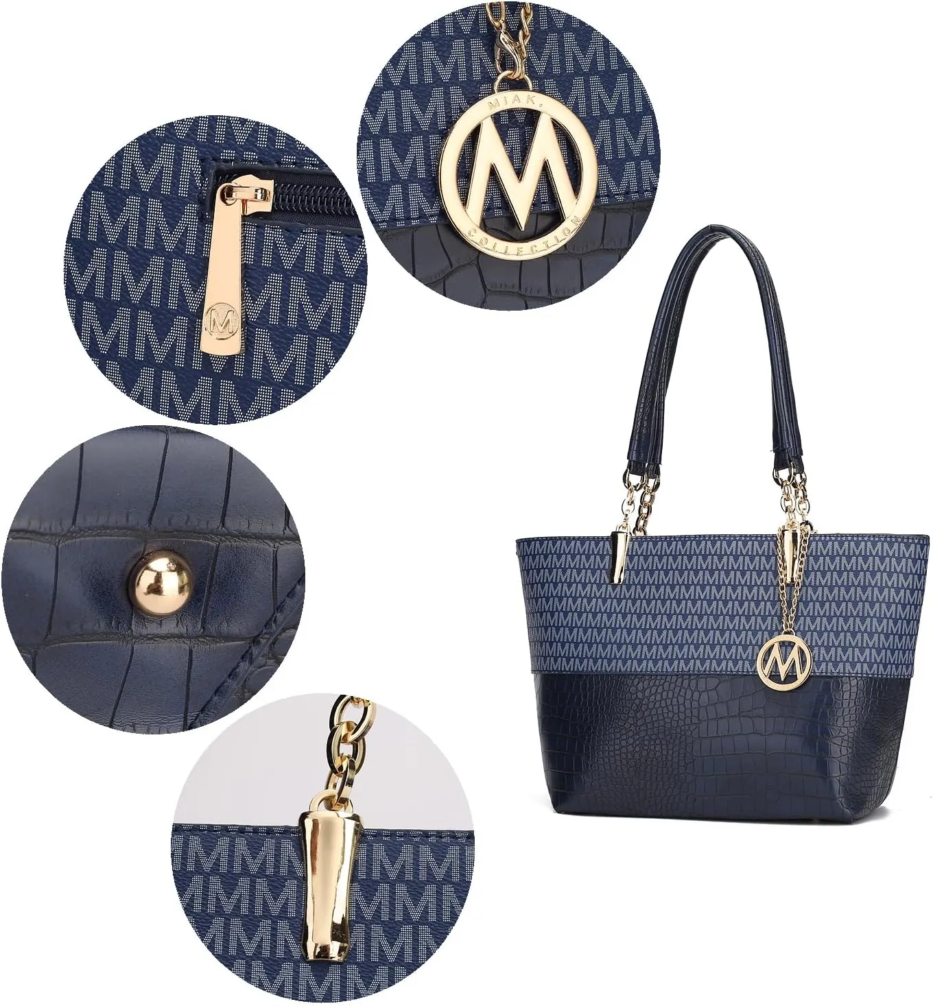MKF Shoulder Bag for Women & Wallet Purse Set: PU Leather Tote Handbag – Top-Handle Stylish Satchel Pocketbook