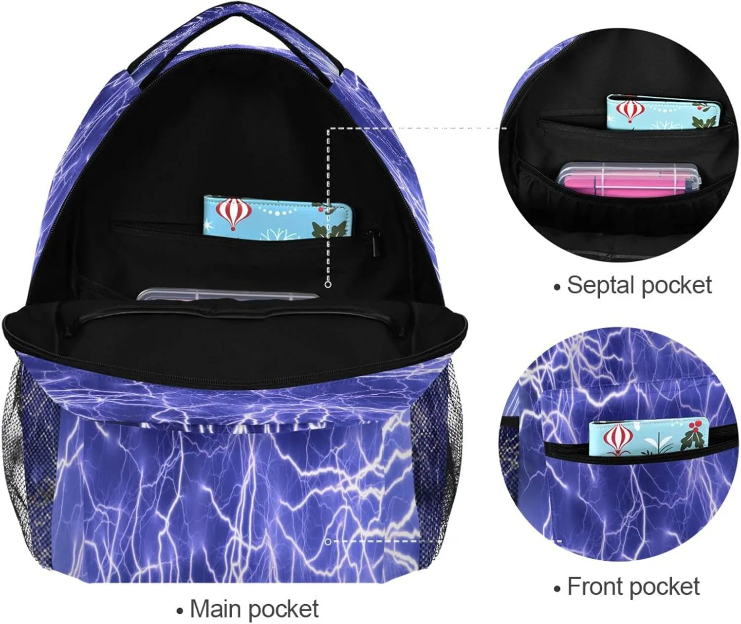 MNSRUU Lightning School Backpack for Kids 5-12 yrs,Lightning Backpack Kindergarten School Bag