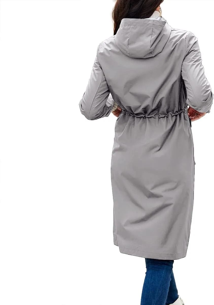 MODFUL Womens lightweight Jackets Waterproof Rain Jacket Windbreaker Outdoor Trench Coats With Hood