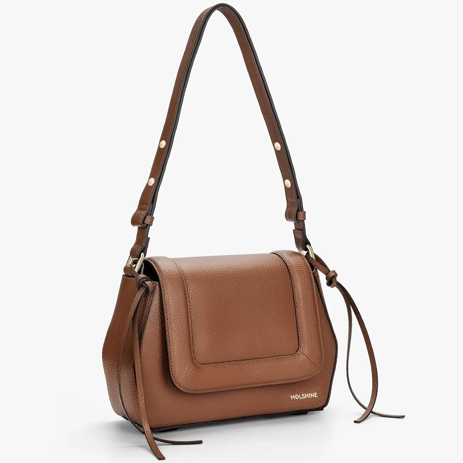 molshine Genuine Leather Shoulder Bag Women's,Small Flap Crossbody Bag for Women with Adjustable Strap DLK0022