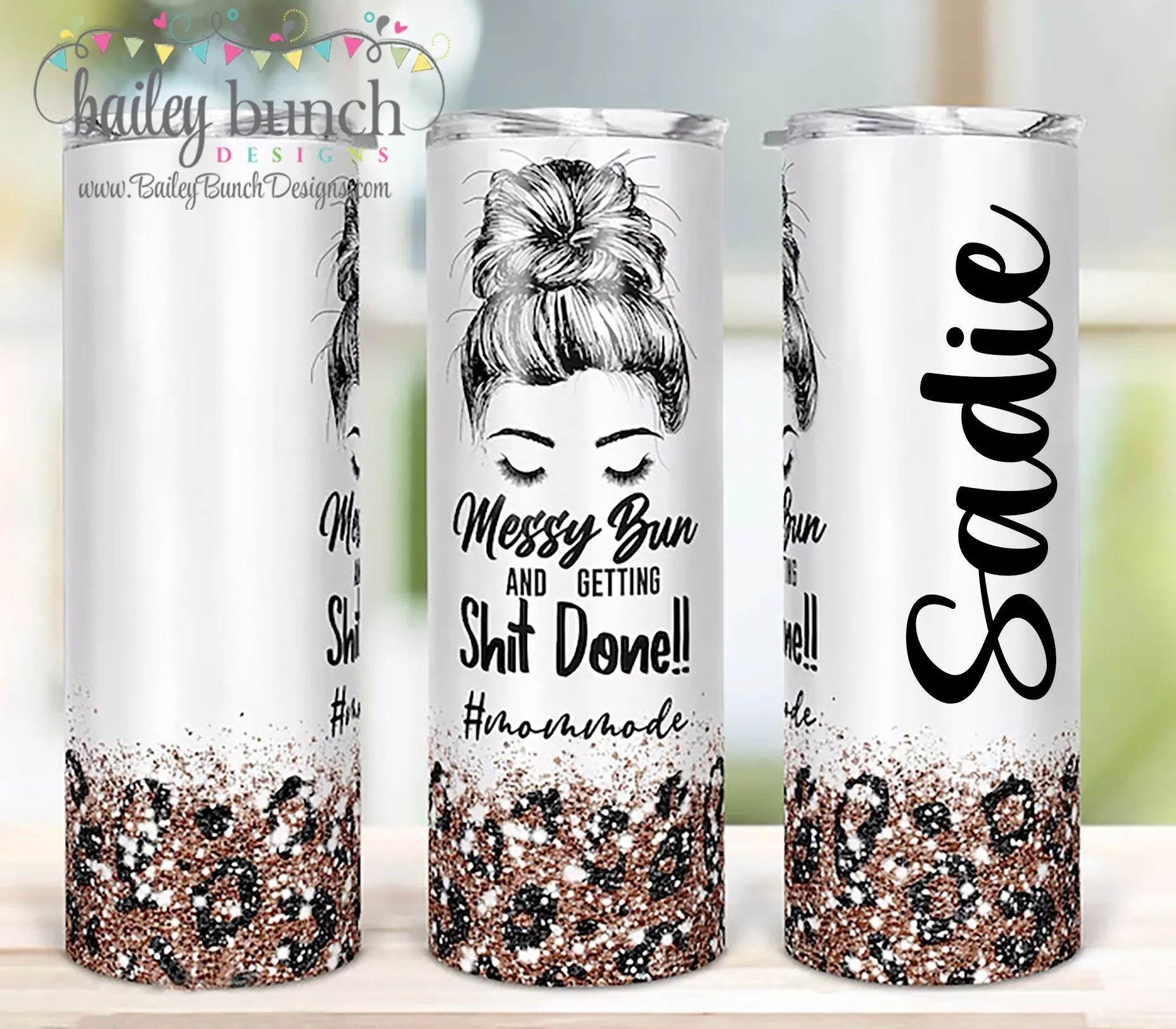 #MOMMODE Leopard Shimmer Glitter Tumbler TUMBMOMMODE0520