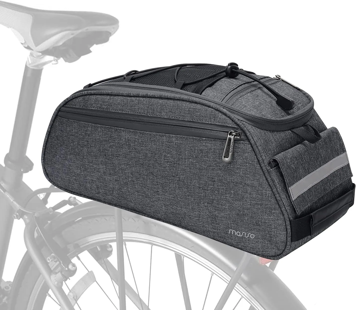 MOSISO Bike Rack Bag, Waterproof Bicycle Trunk Pannier Rear Seat Pouch Cycling Bike Carrier Backseat Storage Luggage Saddle Shoulder Bag