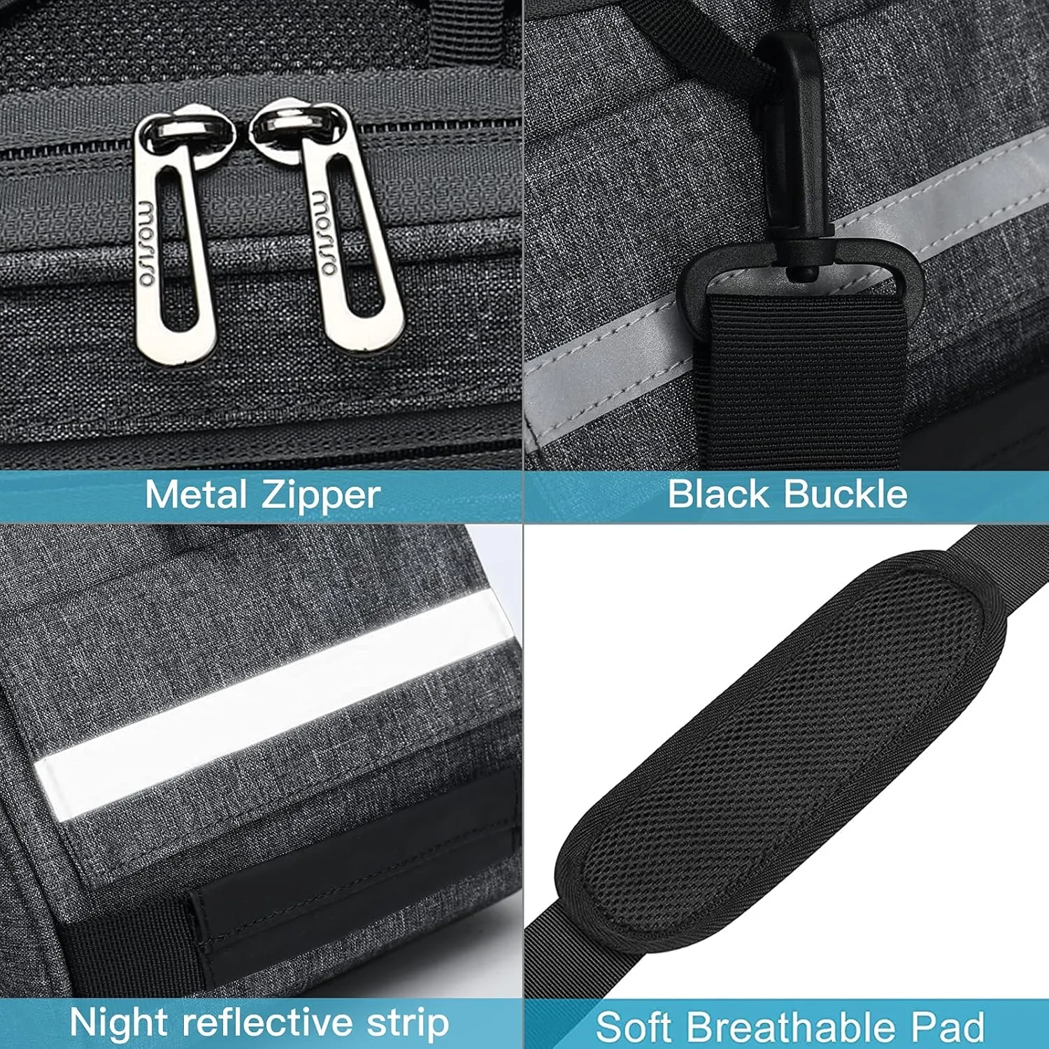 MOSISO Bike Rack Bag, Waterproof Bicycle Trunk Pannier Rear Seat Pouch Cycling Bike Carrier Backseat Storage Luggage Saddle Shoulder Bag