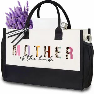 Mother Of The Bride Large Canvas Tote Bag, For Mother In Law Gifts Wedding, Engagement, Bridal Shower, Mother Of The Bride Appreciation Gift - A05
