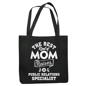Mothers Day Gift for Public Relations Specialist Mom Navy Black Multicolor Canvas Tote Bag