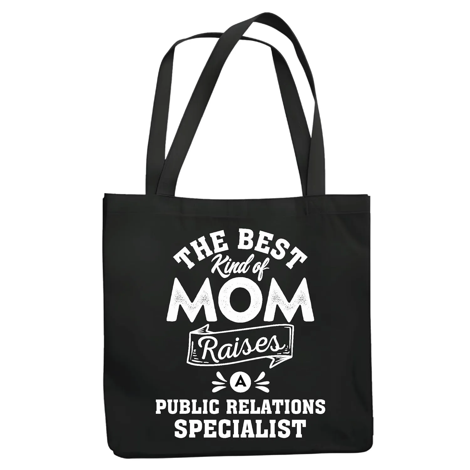 Mothers Day Gift for Public Relations Specialist Mom Navy Black Multicolor Canvas Tote Bag
