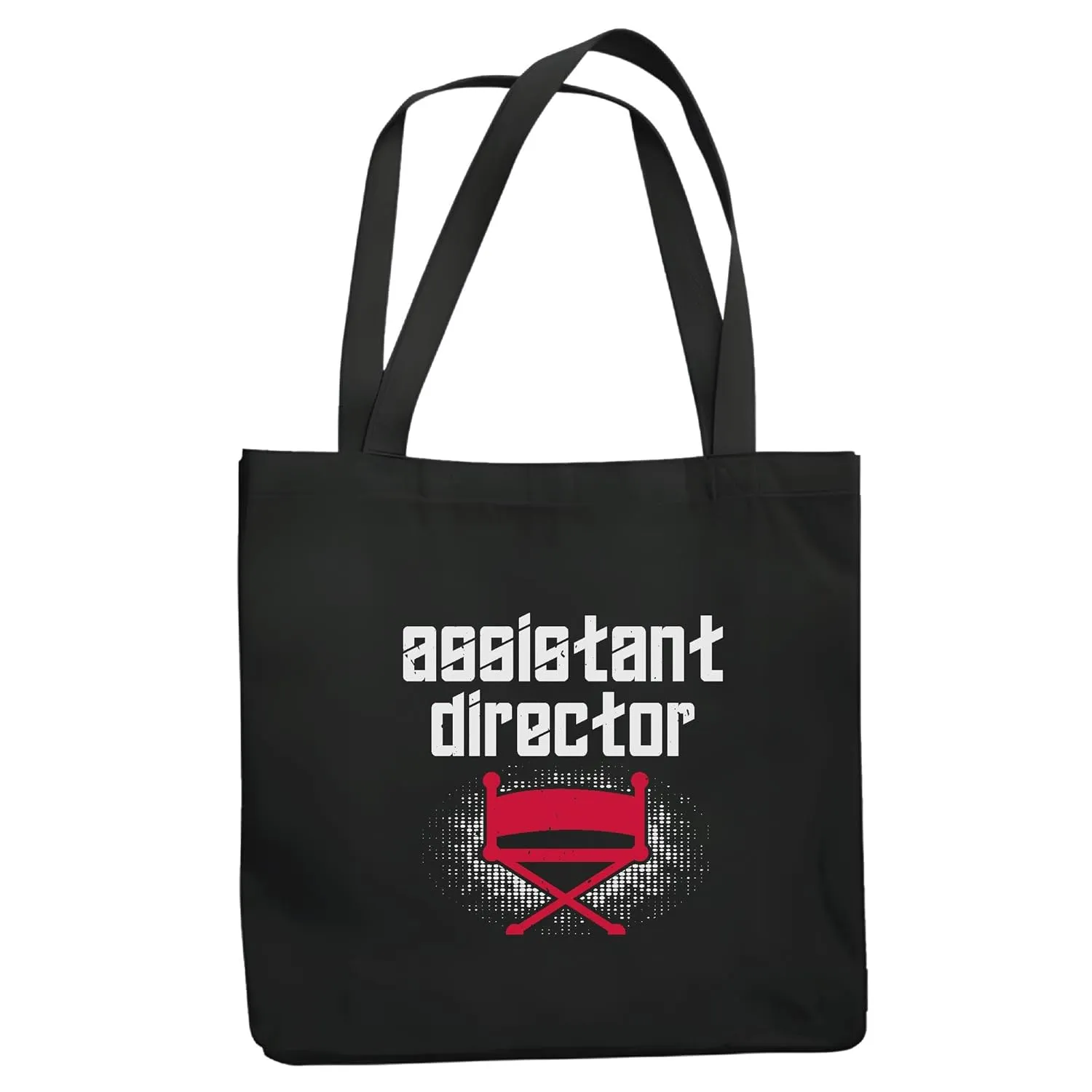 Movies Assistant Director Gift for Filmmaker Fans Navy Black Multicolor Canvas Tote Bag