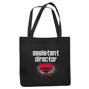 Movies Assistant Director Gift for Filmmaker Fans Navy Black Multicolor Canvas Tote Bag