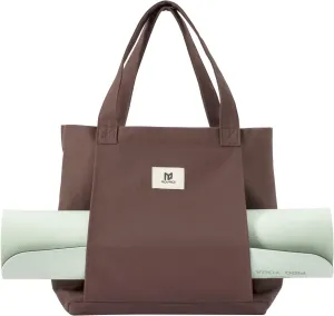 Moyaqi Canvas Tote Bag with Yoga Mat Carrier Pocket Carryall Shoulder Bag for Office, Workout, Pilates, Travel, Beach and Gym