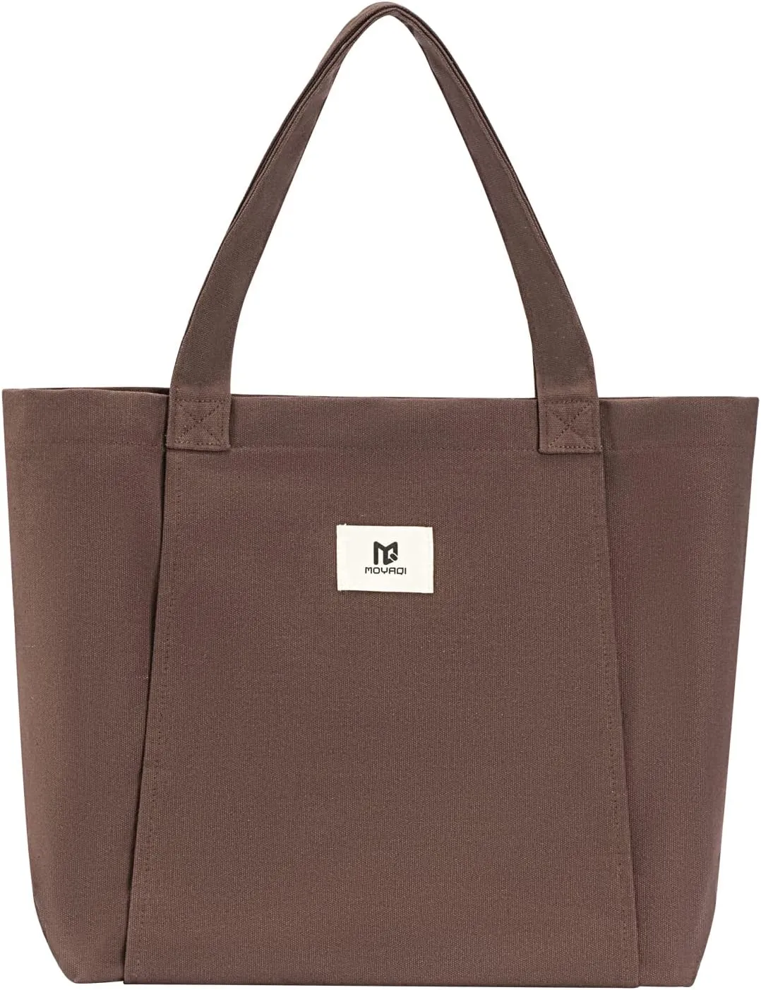 Moyaqi Canvas Tote Bag with Yoga Mat Carrier Pocket Carryall Shoulder Bag for Office, Workout, Pilates, Travel, Beach and Gym