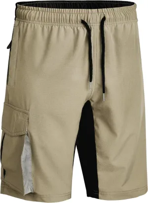 Mr.Stream Men's Summer Quick Drying Fishing Zipper Pocket Elastic Waist Golf Cargo Shorts