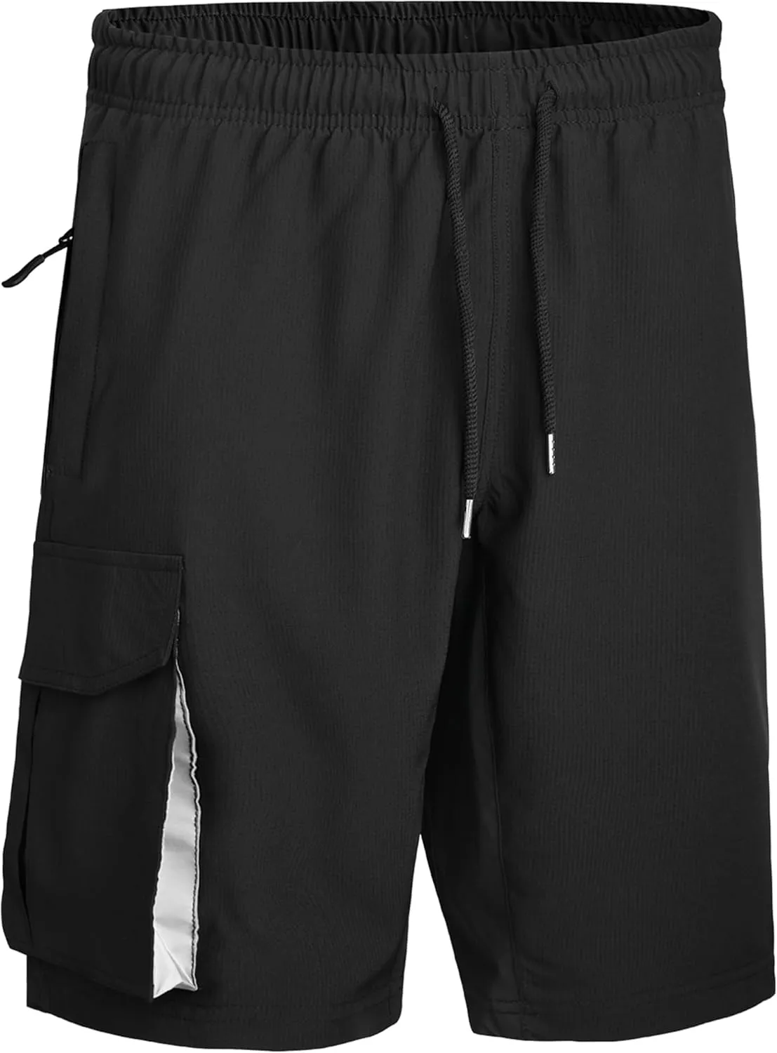 Mr.Stream Men's Summer Quick Drying Fishing Zipper Pocket Elastic Waist Golf Cargo Shorts