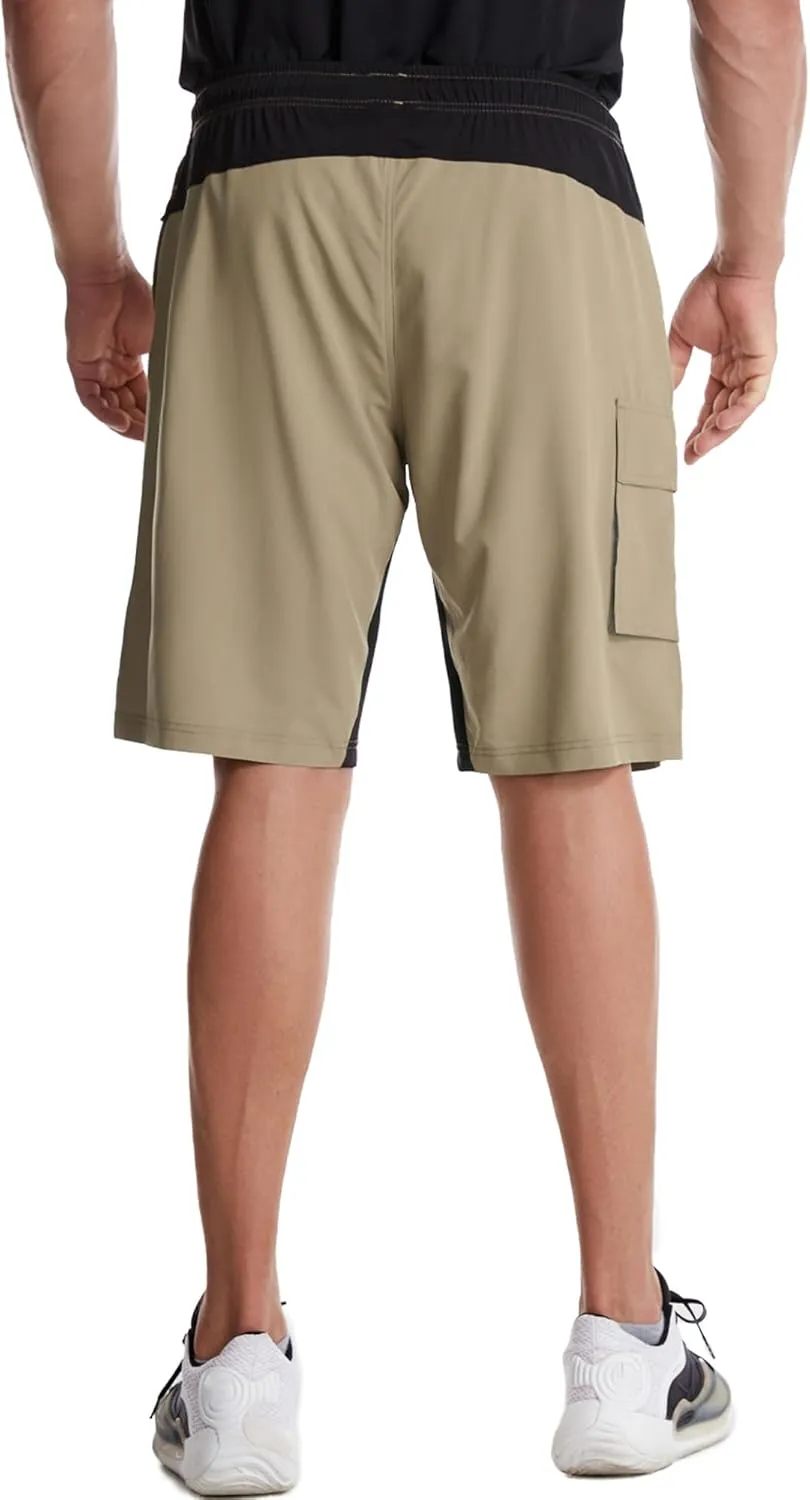 Mr.Stream Men's Summer Quick Drying Fishing Zipper Pocket Elastic Waist Golf Cargo Shorts