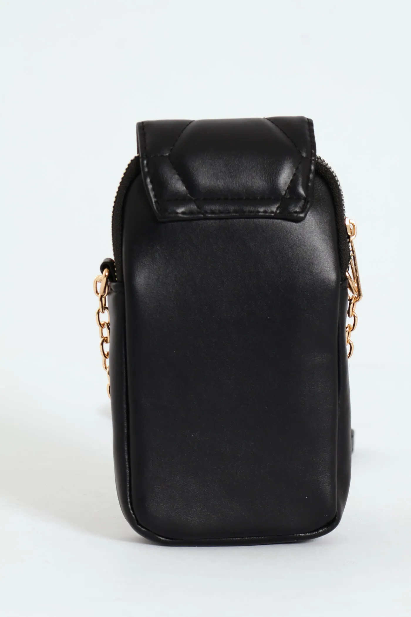 Multi Compartment Cellphone Satchel Bag - Black