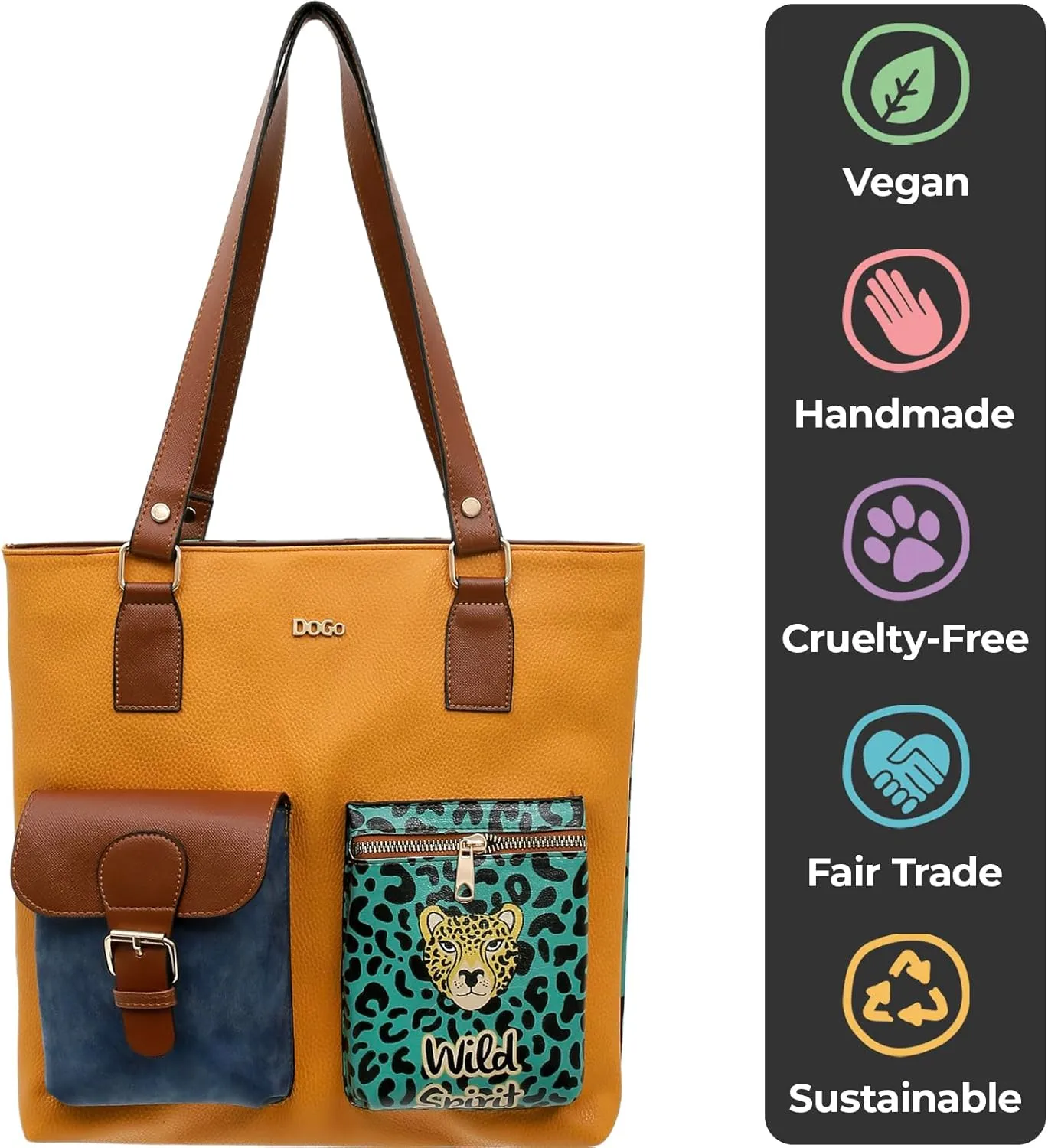 Multi Pocket Shoulder Bags for Women - Vegan Leather and Unique Design Handmade Womens Bags