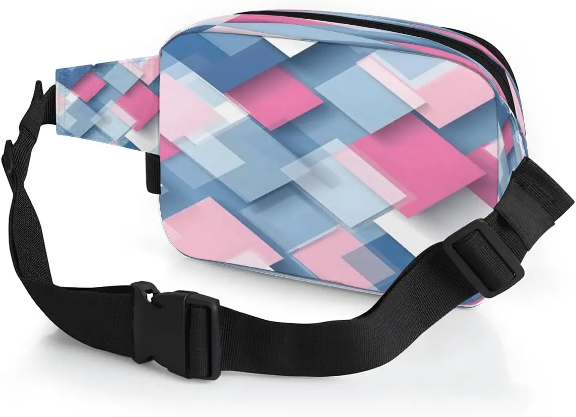 Multicolor Modern Pattern Fanny Packs for Women Men Waterproof Waist Bag with Adjustable Strap Belt Bag for Travel Running Hiking