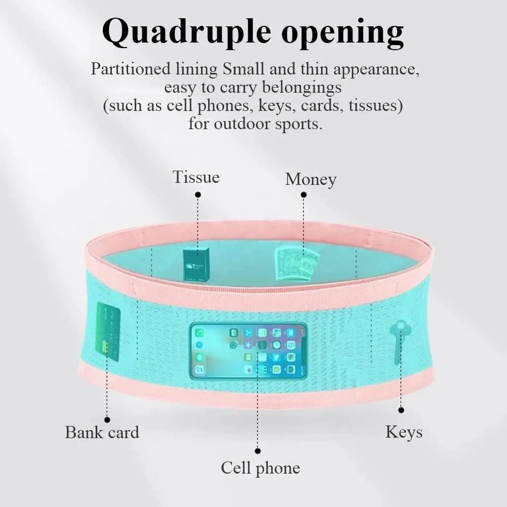 Multifunctional Knit Breathable Concealed Waist Bag,Large Capacity Adjustable Running Belt,Versatile Waist Pack for Outdoor Running and Cycling Adventures (Purple, Large)