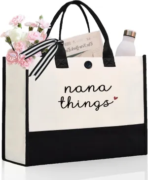 Nana Gifts from Grandkids- Unique Practical Tote Bag- Mothers Day Birthday Gifts for Nana Grandma Grandmother Granny, 17” x 6.7” x 12.5”