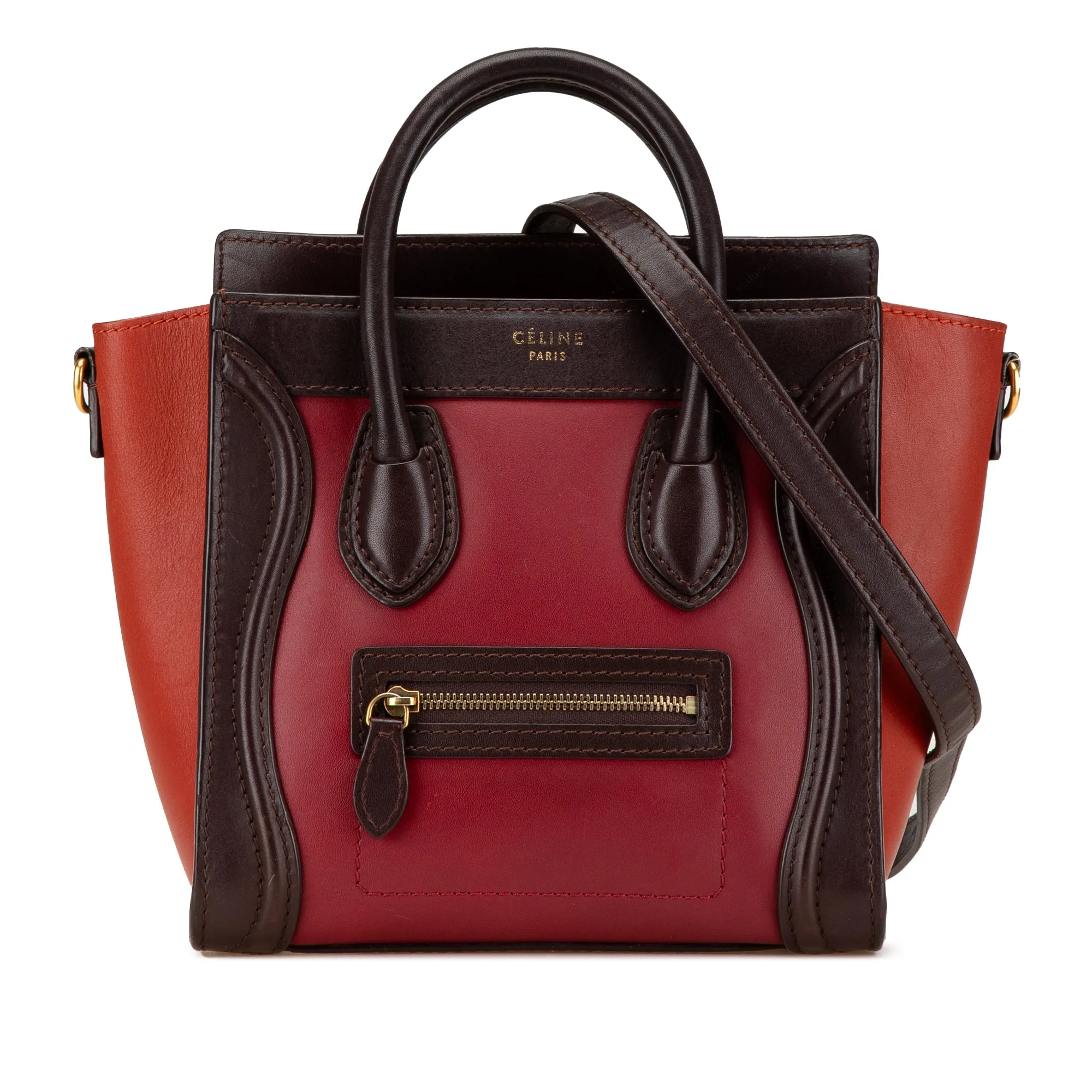 Nano Tricolor Leather Luggage Tote