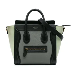 Nano Tricolor Leather Luggage Tote