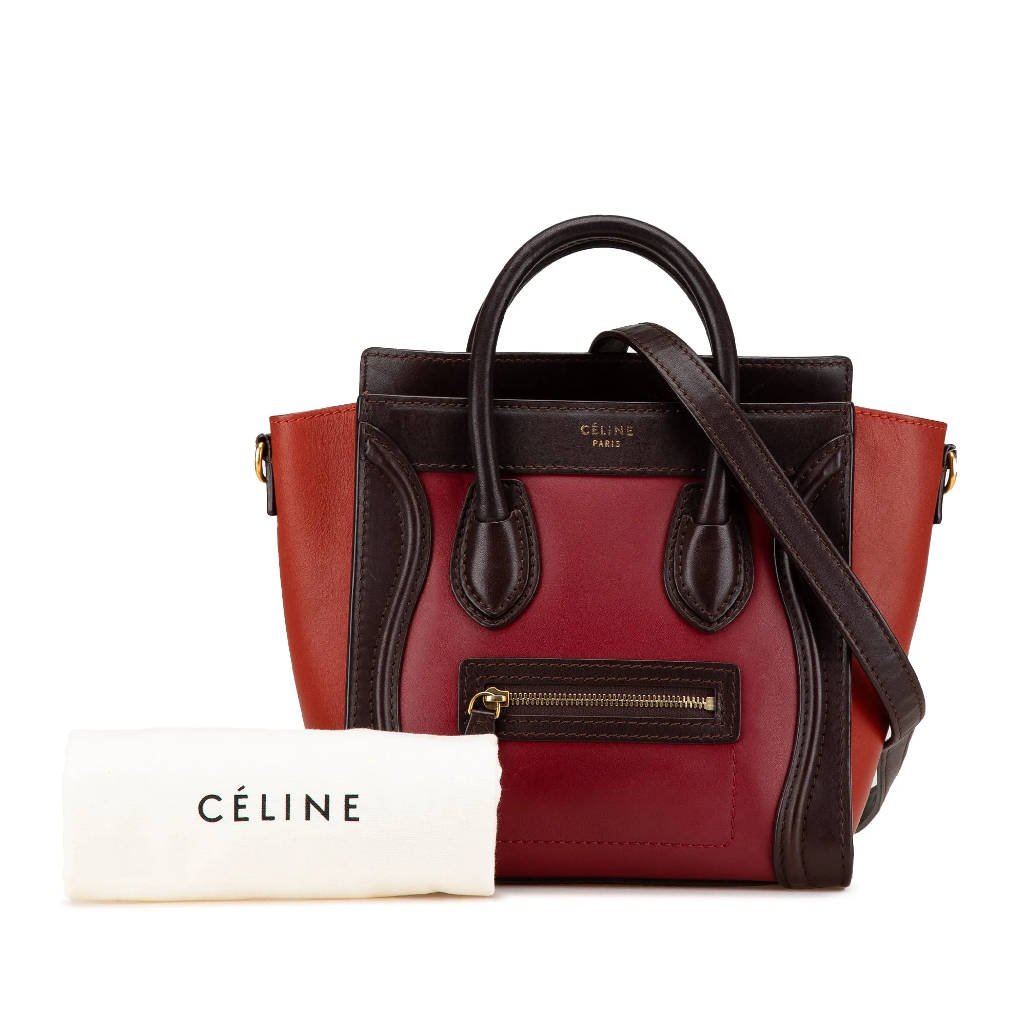 Nano Tricolor Leather Luggage Tote