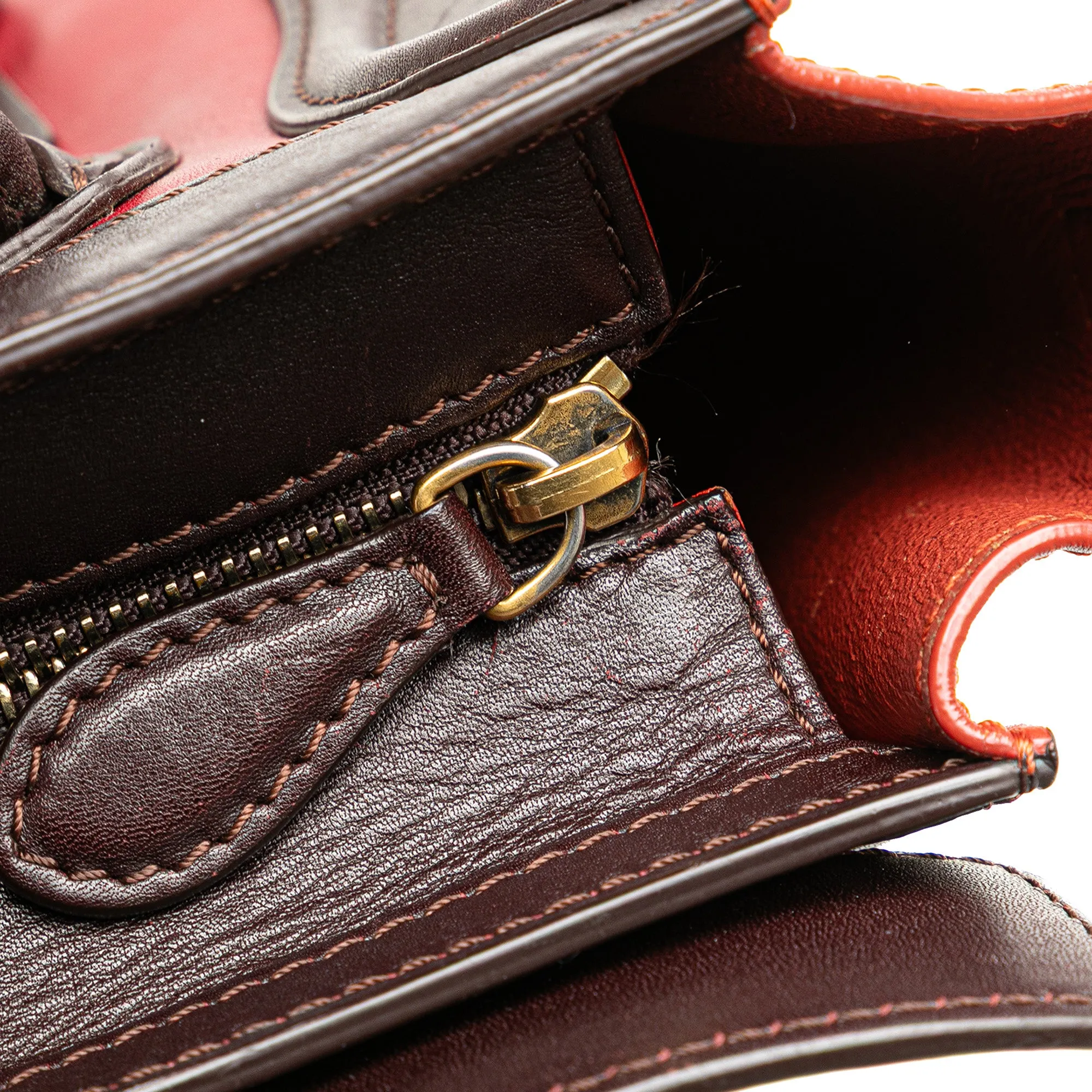 Nano Tricolor Leather Luggage Tote