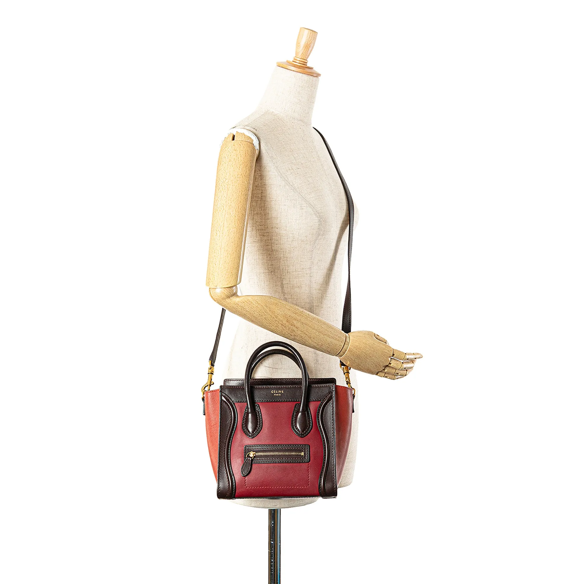 Nano Tricolor Leather Luggage Tote