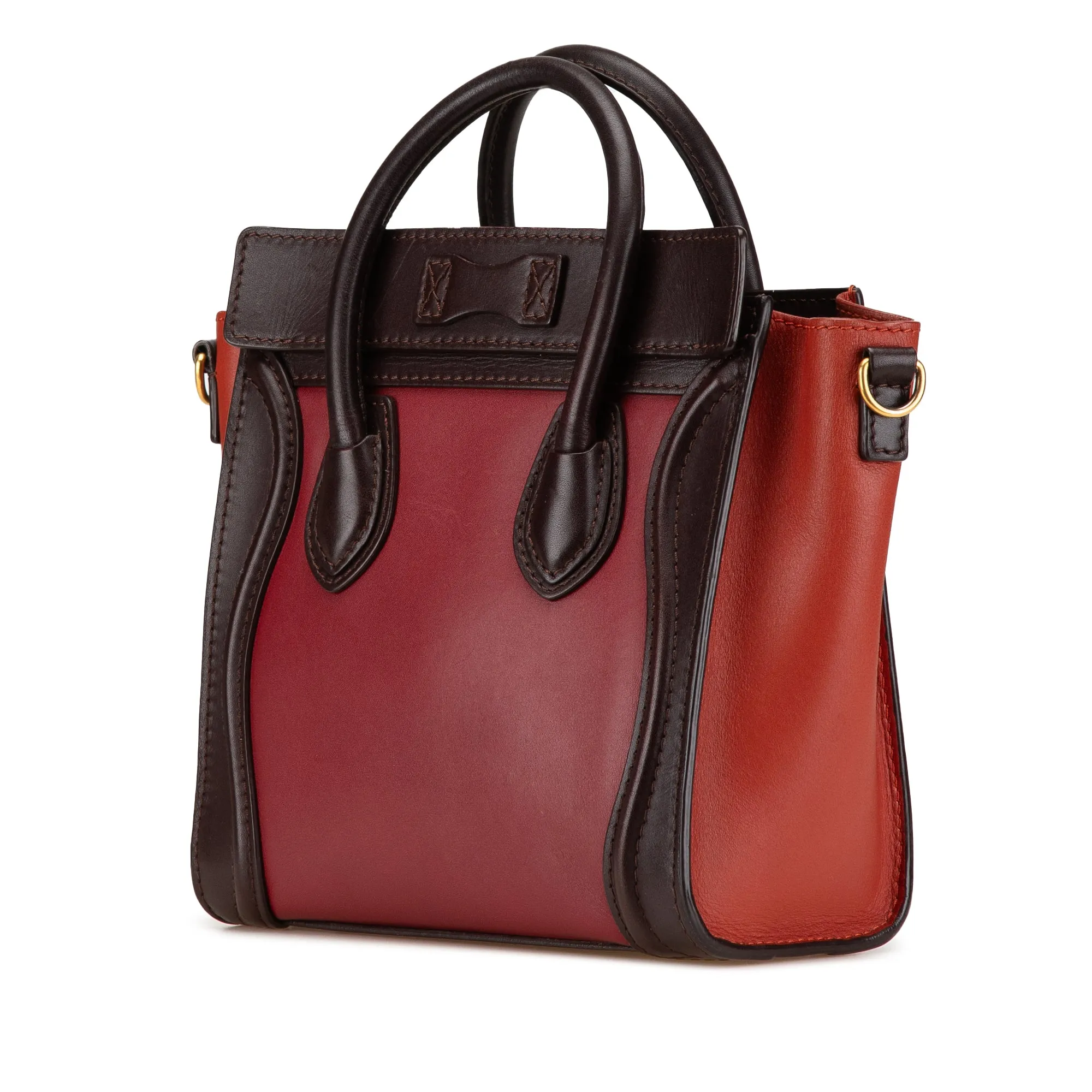 Nano Tricolor Leather Luggage Tote