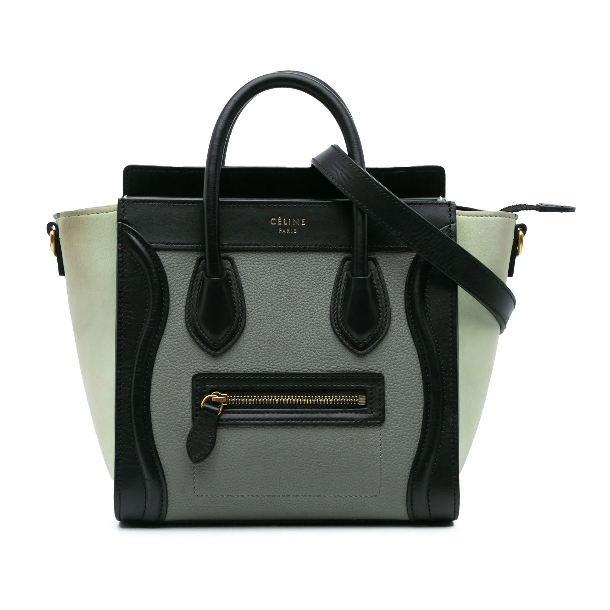 Nano Tricolor Leather Luggage Tote
