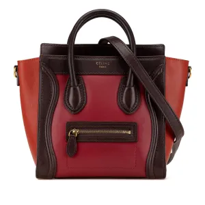 Nano Tricolor Leather Luggage Tote