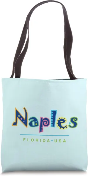 Naples Florida Typographic Design Tote Bag