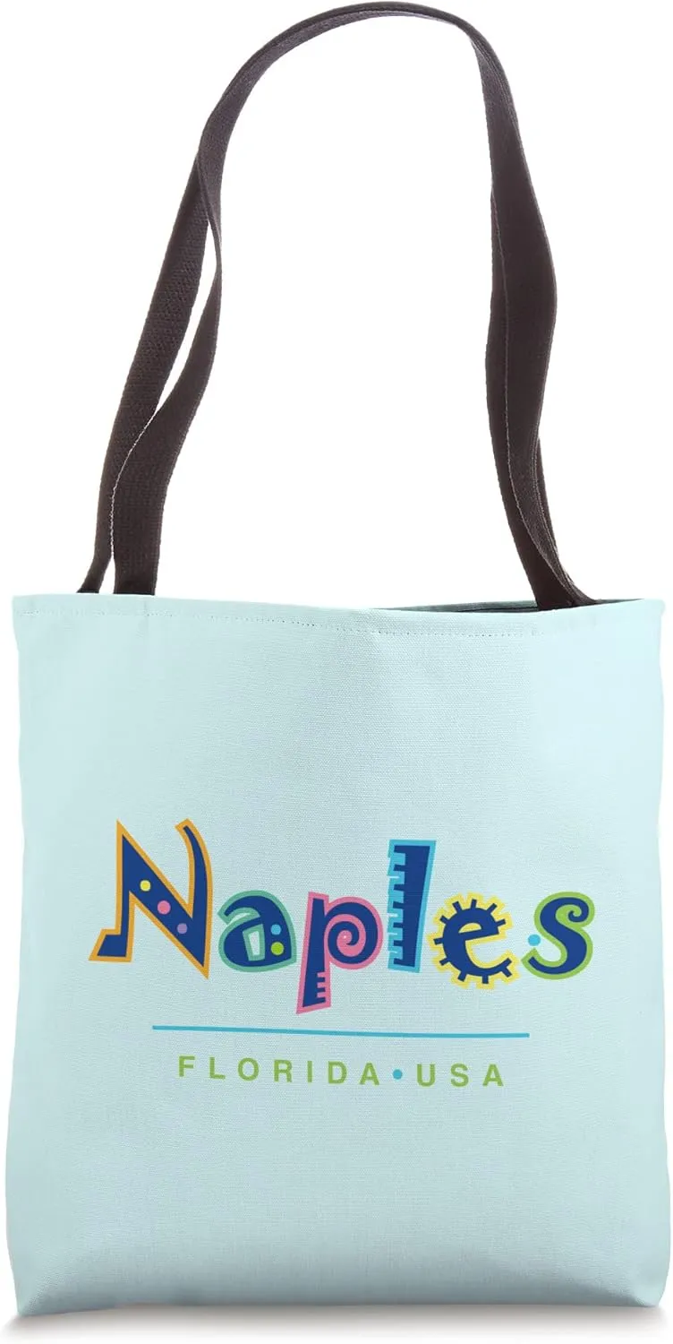 Naples Florida Typographic Design Tote Bag