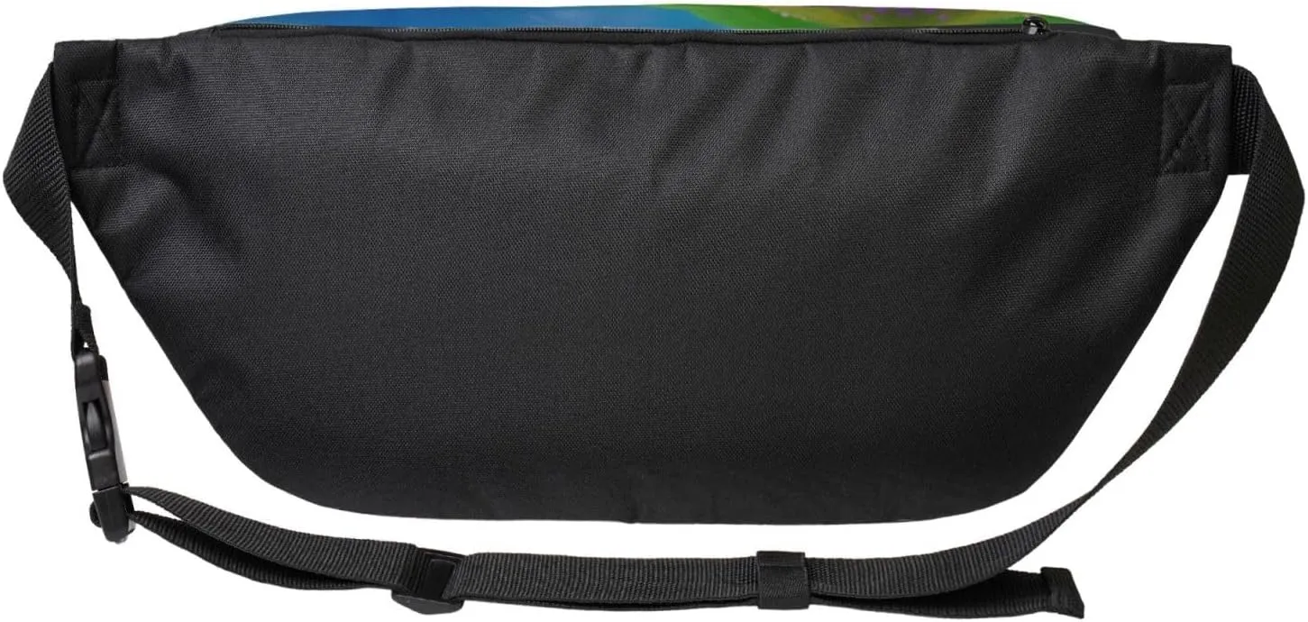 Nature Purple Flowers Meadow Mountain Scenic Fanny Pack Crossbody Sling Bag â€“ Zipper Pockets for Travel, Hiking, Cycling, Workouts, and Everyday Use