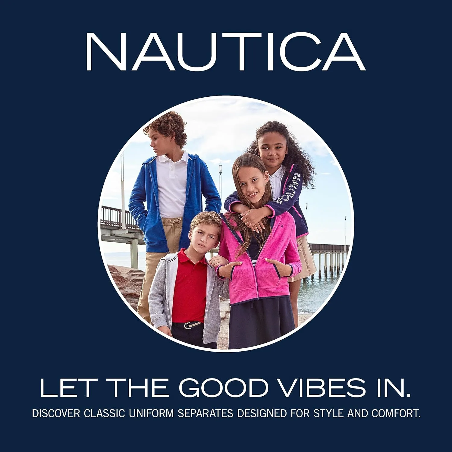 Nautica Boys' School Uniform Jogger Pants, Elastic Waistband with Drawstring Closure, Stretch Twill Fabric