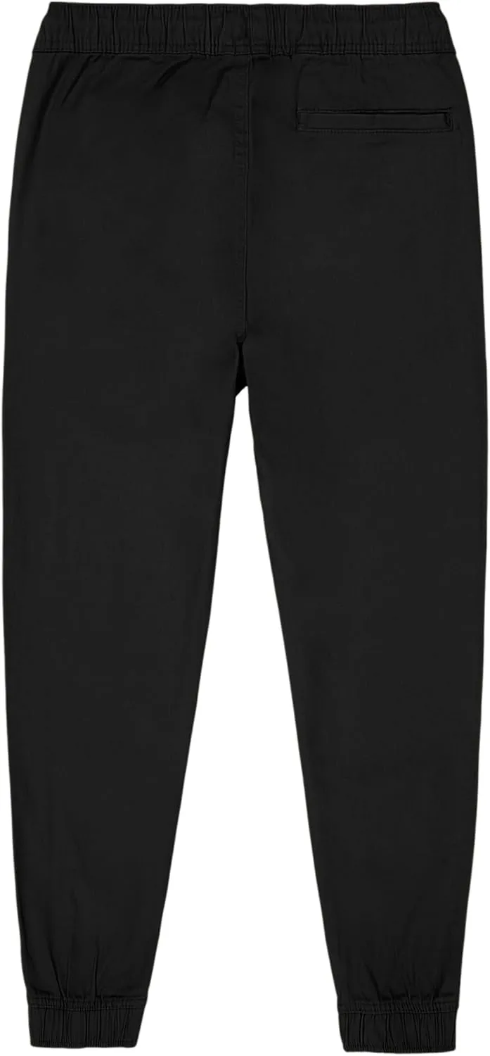 Nautica Boys' School Uniform Jogger Pants, Elastic Waistband with Drawstring Closure, Stretch Twill Fabric