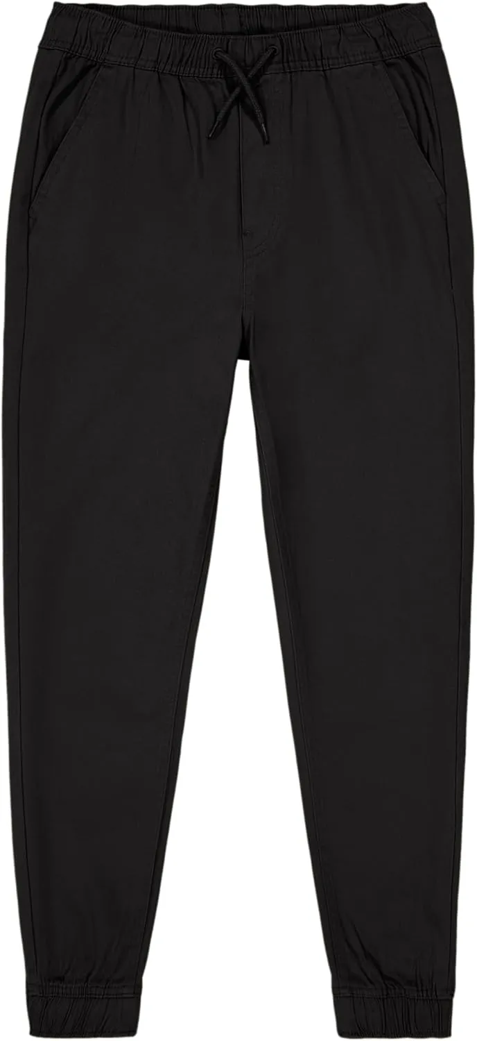 Nautica Boys' School Uniform Jogger Pants, Elastic Waistband with Drawstring Closure, Stretch Twill Fabric