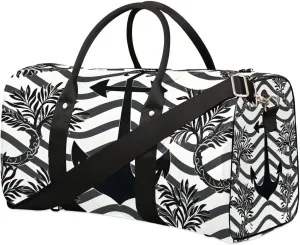 Nautical Ocean Sea Anchor Travel Duffel Bag for Women Men Waterproof Foldable Overnight Weekender Bag Large Capacity Sports Gym Bag