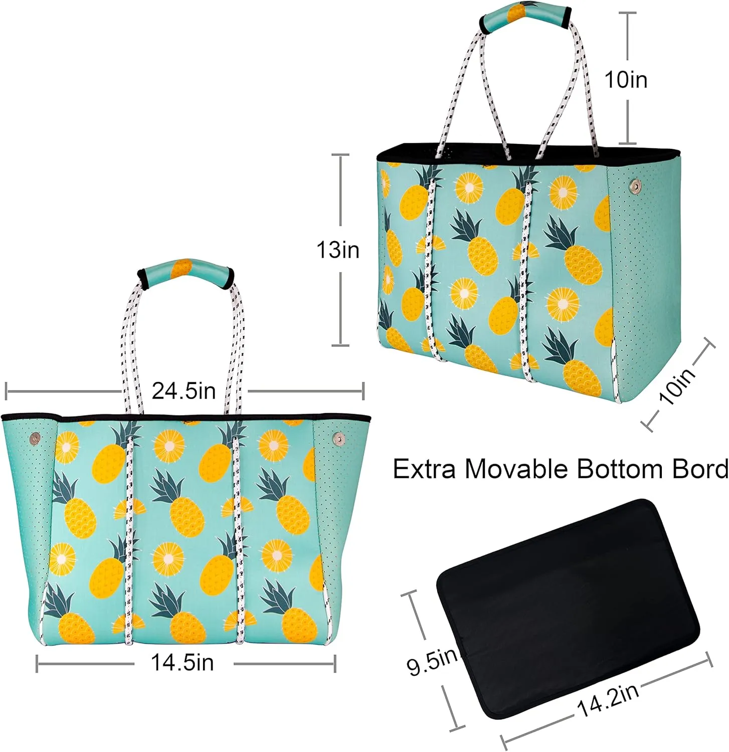 Neoprene Tote Bag Summer Beach Bag Travel Shoulder Bag Waterproof Pool Bag for Women & Men