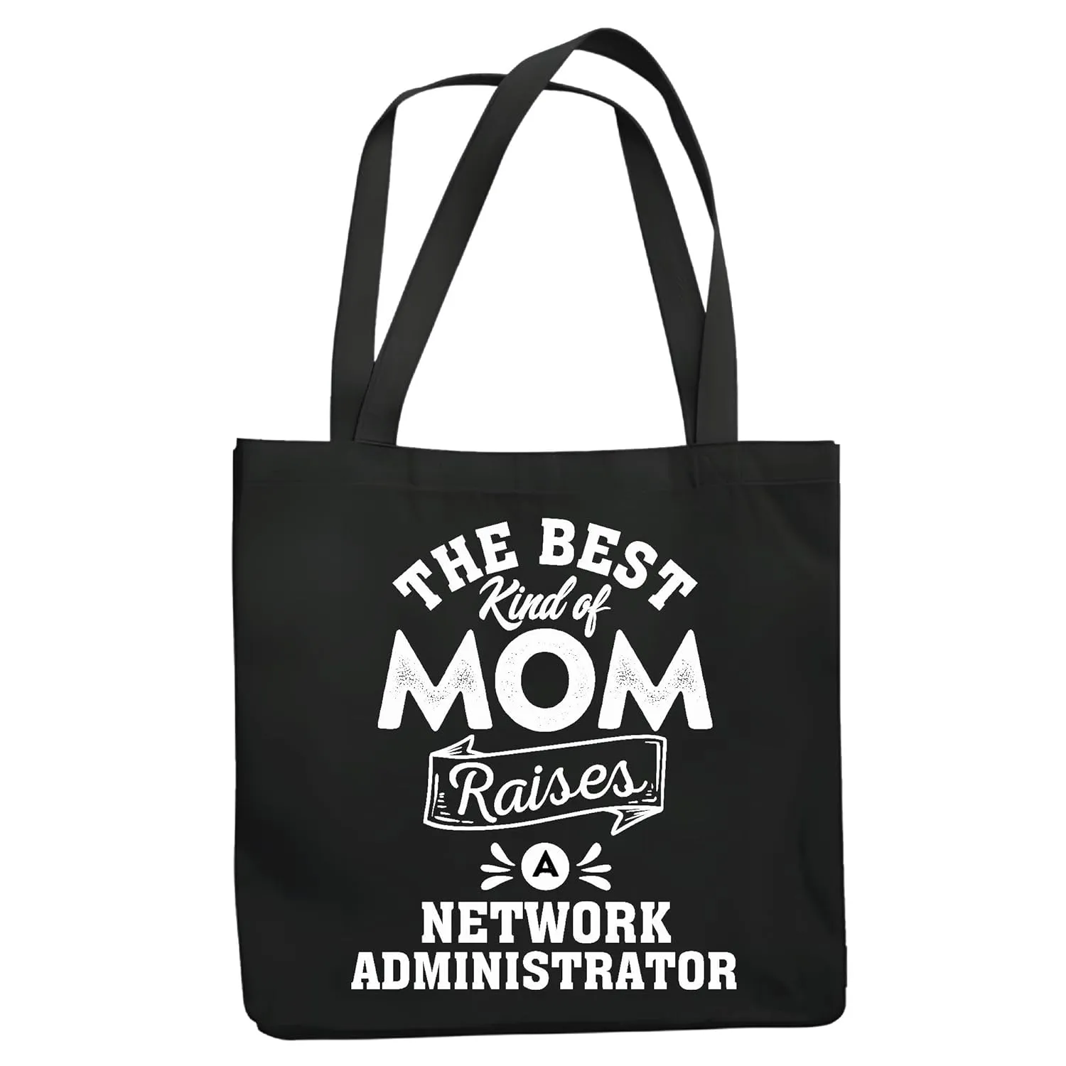 Network Administrator Mom Gift for Mothers Day Best Kind of Mom Navy Black Multicolor Canvas Tote Bag