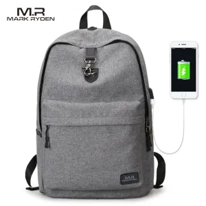New USB Design Male Student Backpack