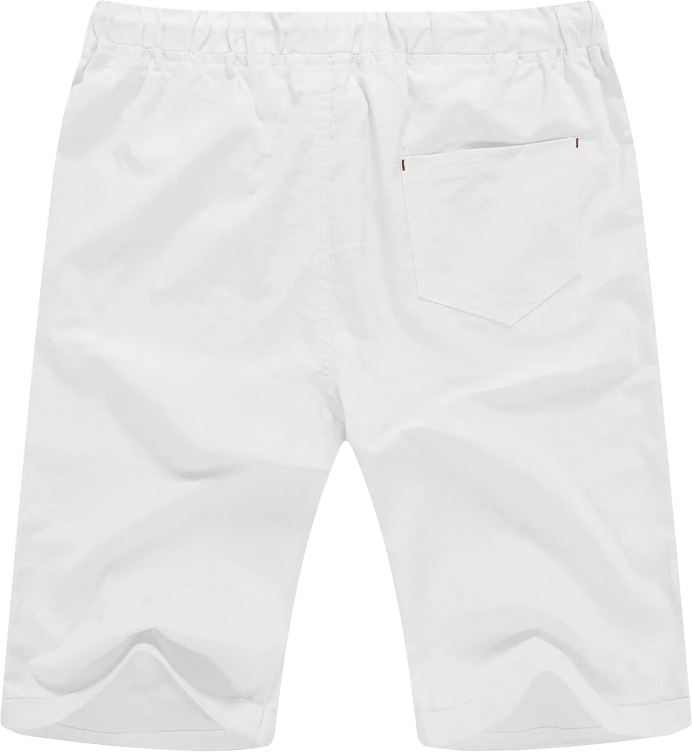 NITAGUT Men's Linen Casual Classic Fit Short Drawstring Summer Beach Shorts